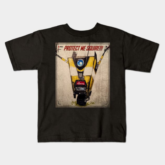 Claptrap Protect me Squire! Kids T-Shirt by eireknight